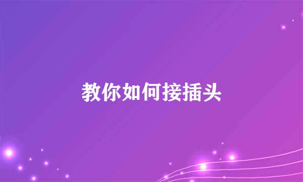教你如何接插头