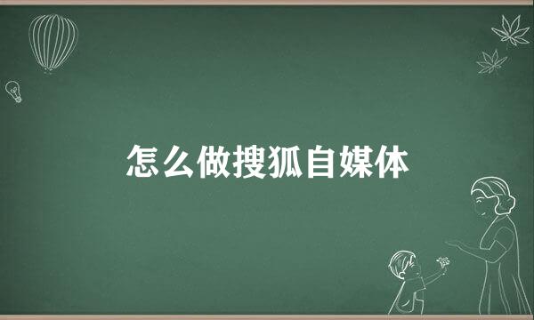 怎么做搜狐自媒体