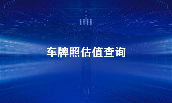 车牌照估值查询