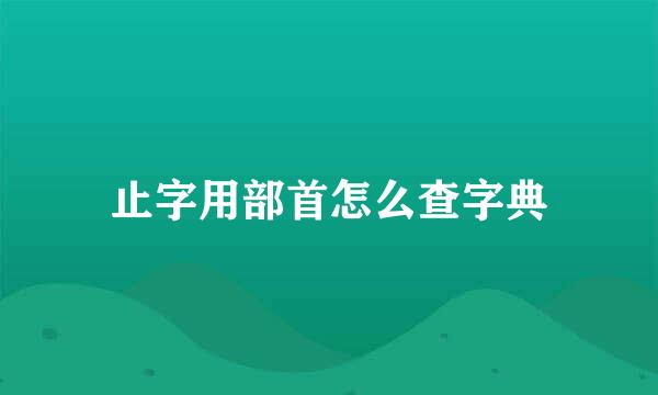 止字用部首怎么查字典