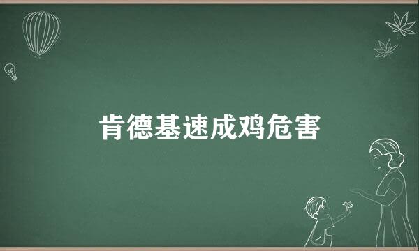 肯德基速成鸡危害