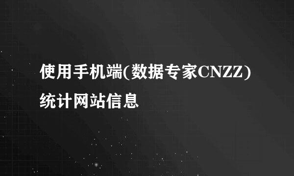 使用手机端(数据专家CNZZ)统计网站信息
