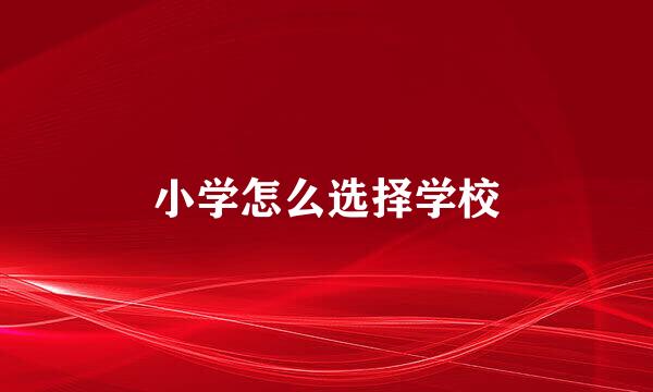 小学怎么选择学校