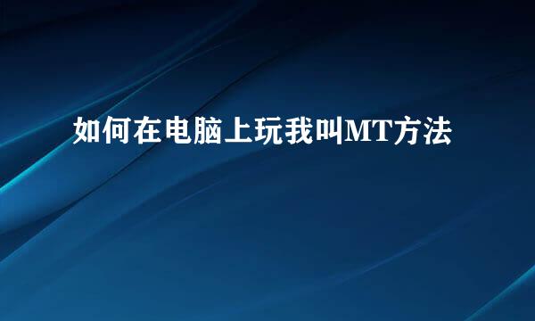 如何在电脑上玩我叫MT方法