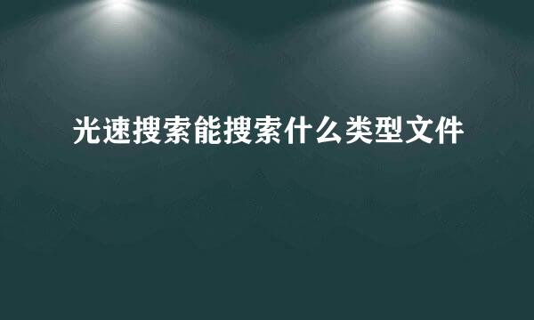 光速搜索能搜索什么类型文件
