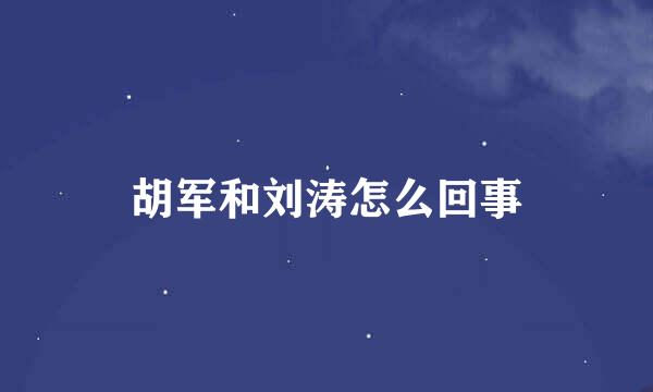 胡军和刘涛怎么回事
