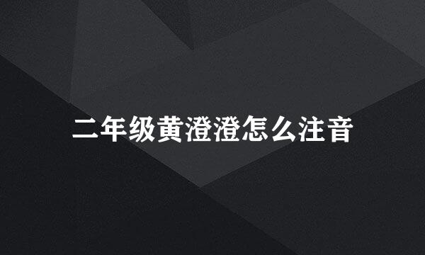二年级黄澄澄怎么注音