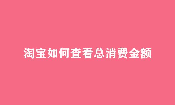 淘宝如何查看总消费金额
