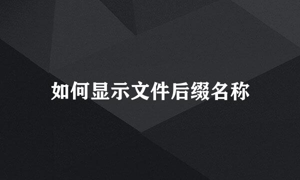如何显示文件后缀名称