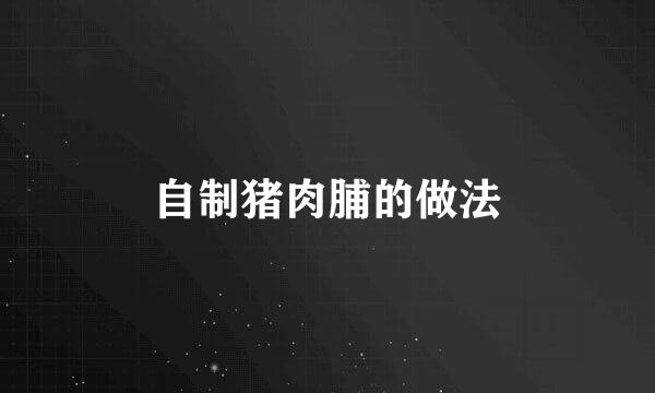 自制猪肉脯的做法