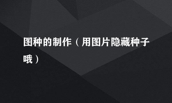 图种的制作（用图片隐藏种子哦）