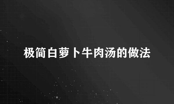 极简白萝卜牛肉汤的做法