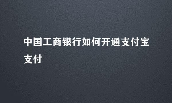 中国工商银行如何开通支付宝支付
