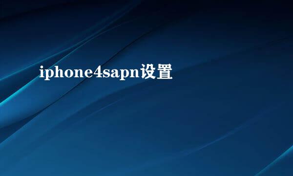 iphone4sapn设置