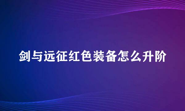 剑与远征红色装备怎么升阶