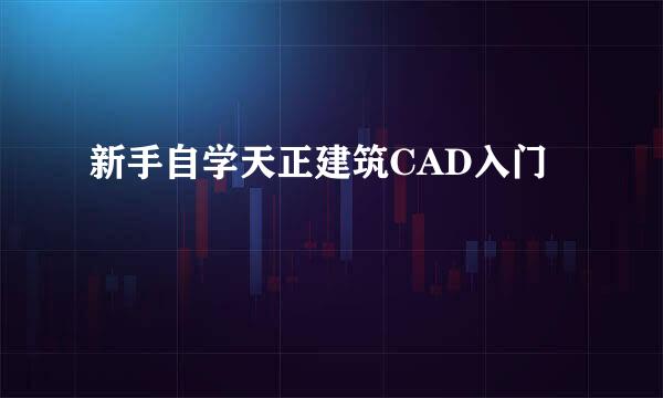 新手自学天正建筑CAD入门