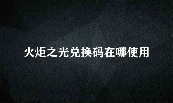 火炬之光兑换码在哪使用