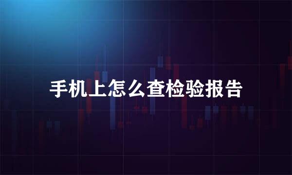手机上怎么查检验报告