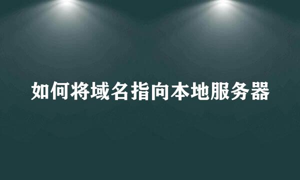 如何将域名指向本地服务器