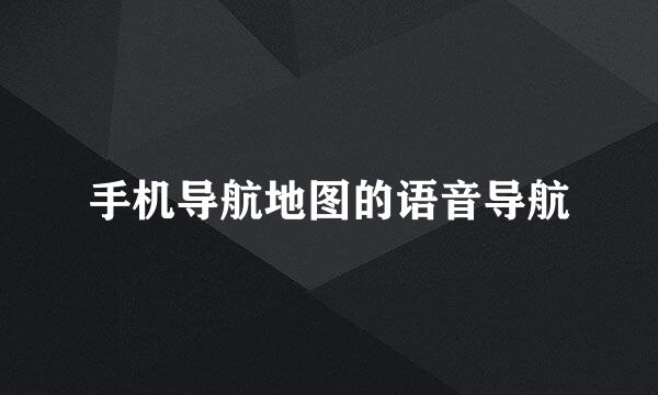 手机导航地图的语音导航