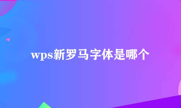 wps新罗马字体是哪个