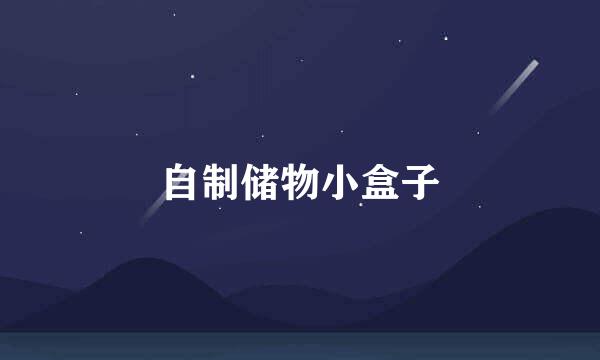 自制储物小盒子