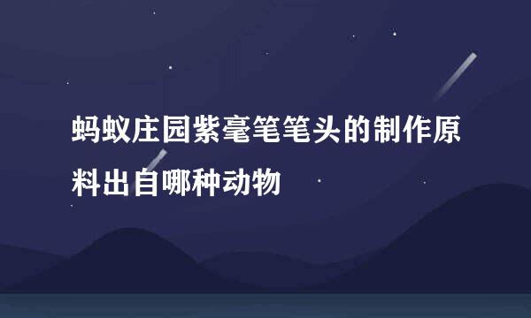 蚂蚁庄园紫毫笔笔头的制作原料出自哪种动物