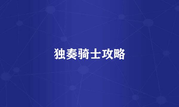 独奏骑士攻略
