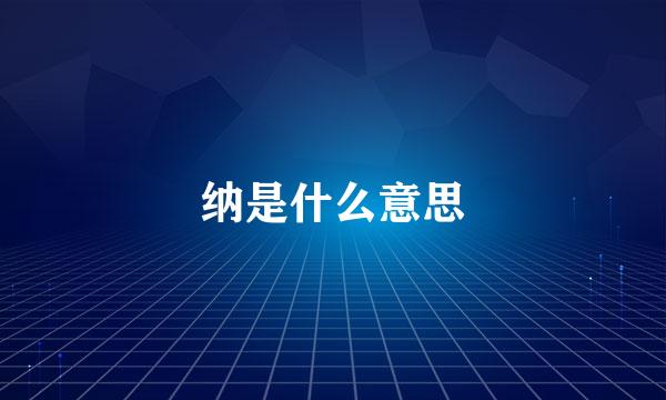 纳是什么意思