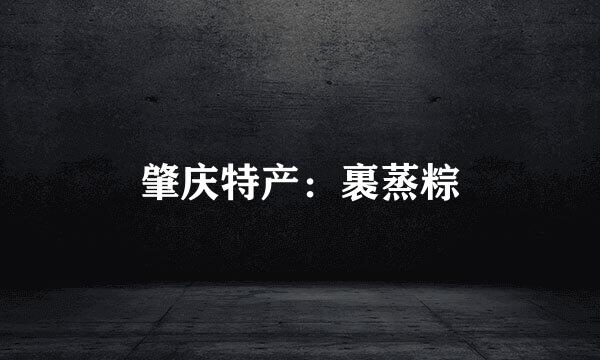 肇庆特产：裹蒸粽