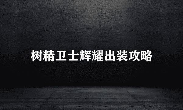 树精卫士辉耀出装攻略