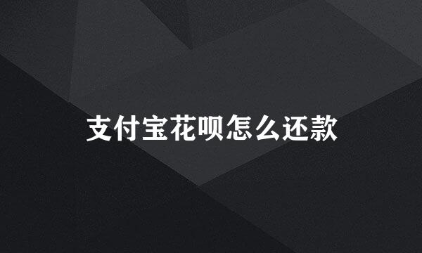 支付宝花呗怎么还款