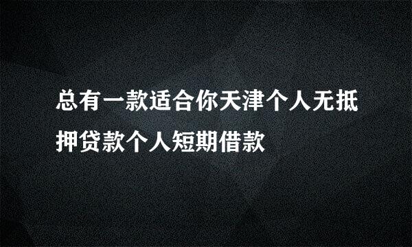 总有一款适合你天津个人无抵押贷款个人短期借款