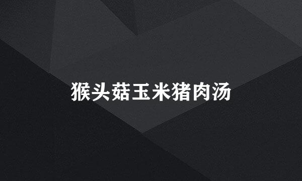猴头菇玉米猪肉汤