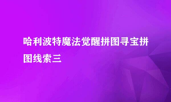 哈利波特魔法觉醒拼图寻宝拼图线索三