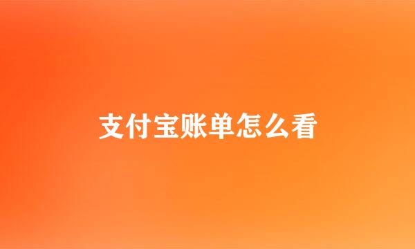 支付宝账单怎么看