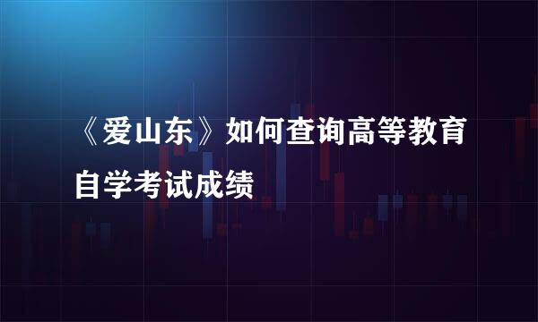 《爱山东》如何查询高等教育自学考试成绩