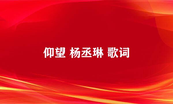 仰望 杨丞琳 歌词