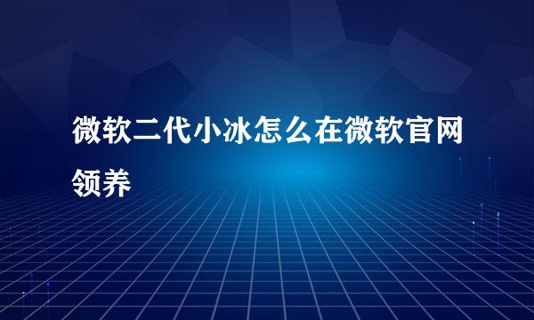 微软二代小冰怎么在微软官网领养
