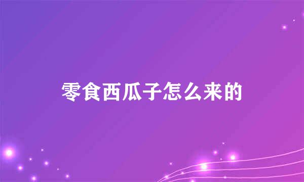 零食西瓜子怎么来的