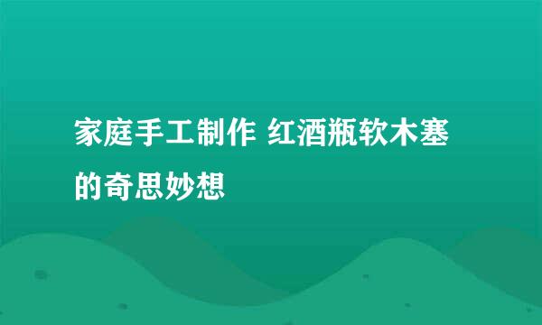 家庭手工制作 红酒瓶软木塞的奇思妙想