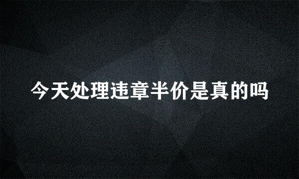 今天处理违章半价是真的吗