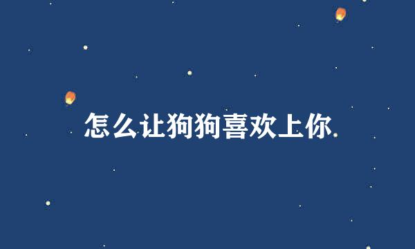 怎么让狗狗喜欢上你
