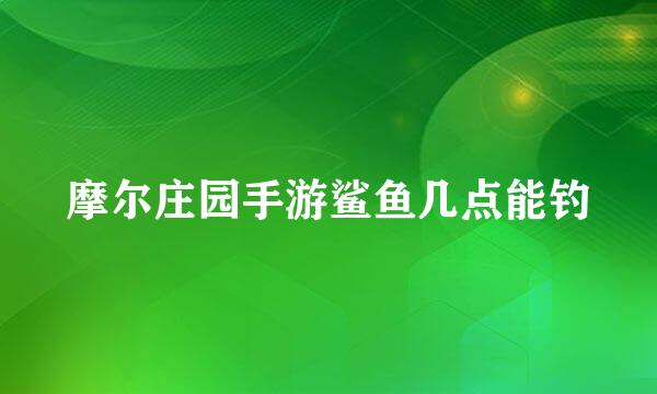 摩尔庄园手游鲨鱼几点能钓