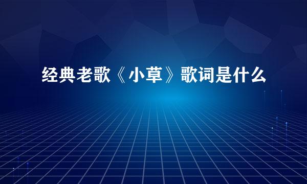 经典老歌《小草》歌词是什么