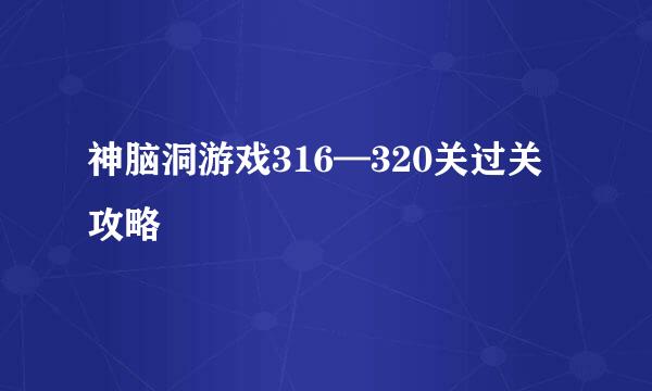 神脑洞游戏316—320关过关攻略