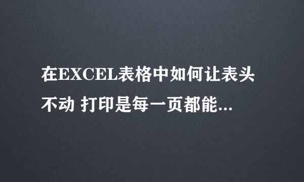 在EXCEL表格中如何让表头不动 打印是每一页都能显示表头