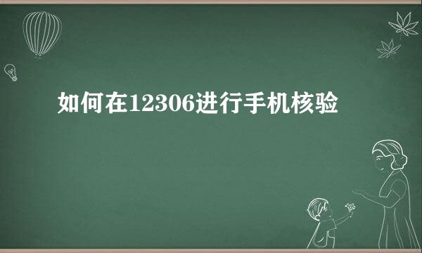 如何在12306进行手机核验