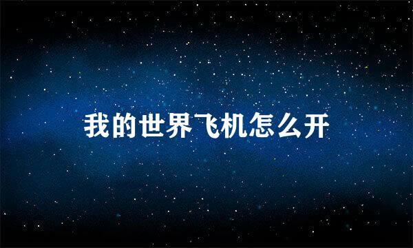我的世界飞机怎么开