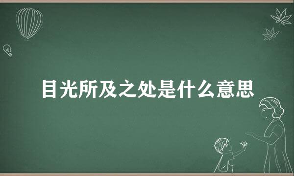 目光所及之处是什么意思